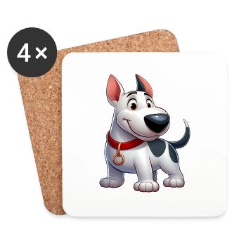 Bull Terrier 4 - Coasters (set of 4) - white - Front