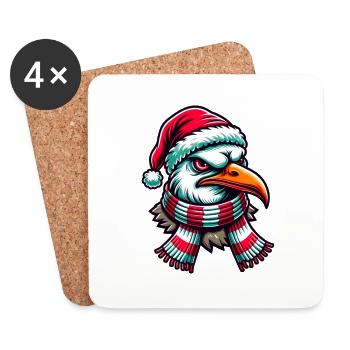 Moin Möwe Weihnachten - Untersetzer (4er-Set) - Weiß - Vorne
