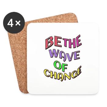 Soyez la vague du changement - Dessous de verre (lot de 4) - blanc - Devant