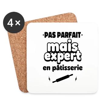 pas parfait expert en patisserie - Dessous de verre (lot de 4) - blanc - Devant