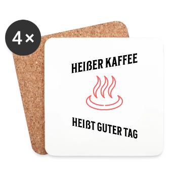 Tasse mit Spruch - Untersetzer (4er-Set) - Weiß - Vorne