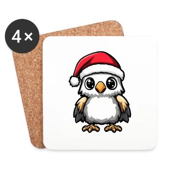 Adler Weihnachten Niedlich - Untersetzer (4er-Set) - Weiß - Vorne