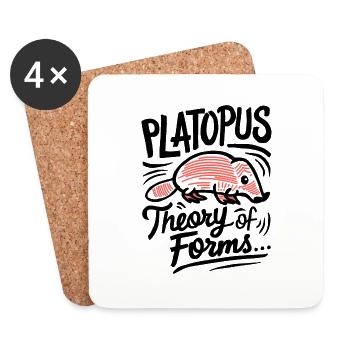 Theory of Forms - Platopus Design - Coasters (set of 4) - white - Front