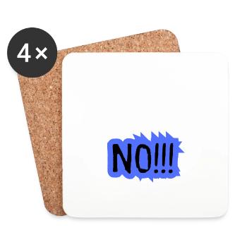 Before You Ask... NO!!! - Lustiges Statement - Untersetzer (4er-Set) - Weiß - Vorne