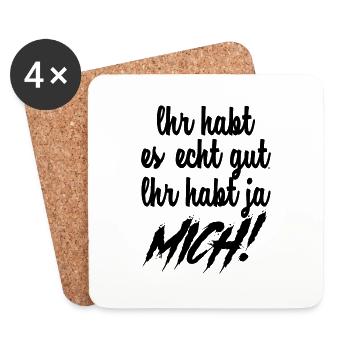 Dicton drôle image humour drôle idée cadeau - Dessous de verre (lot de 4) - blanc - Devant