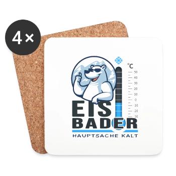 Eisbader Eiswasser winterbaden Eisbad - Untersetzer (4er-Set) - Weiß - Vorne