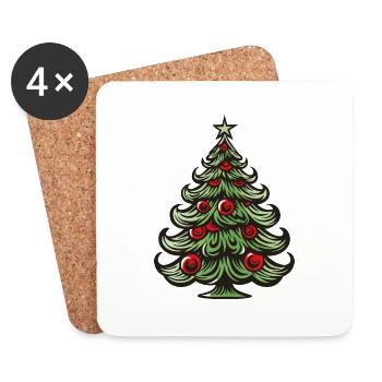 Christmas tree - Coasters (set of 4) - white - Front