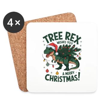 Tree Rex - Coasters (set of 4) - white - Front