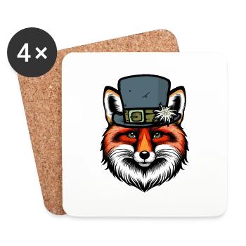Tyrolean Fox Austria Foxes Switzerland Alps - Coasters (set of 4) - white - Front
