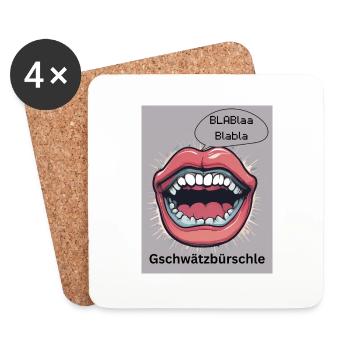 Gschwätzbürschle - Untersetzer (4er-Set) - Weiß - Vorne