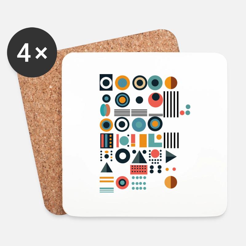Design "Colorful Symphony" - Untersetzer (4er-Set) - Weiß