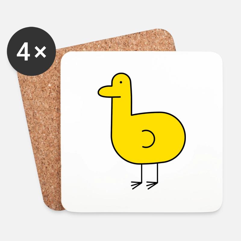 Duck-san - Untersetzer (4er-Set) - Weiß