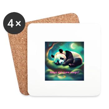 Les siestes sont de la pure magie Sleeping Panda - Dessous de verre (lot de 4) - blanc - Devant