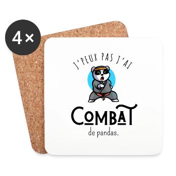 I Can't I Have Panda Fight - Humor - Untersetzer (4er-Set) - Weiß - Vorne