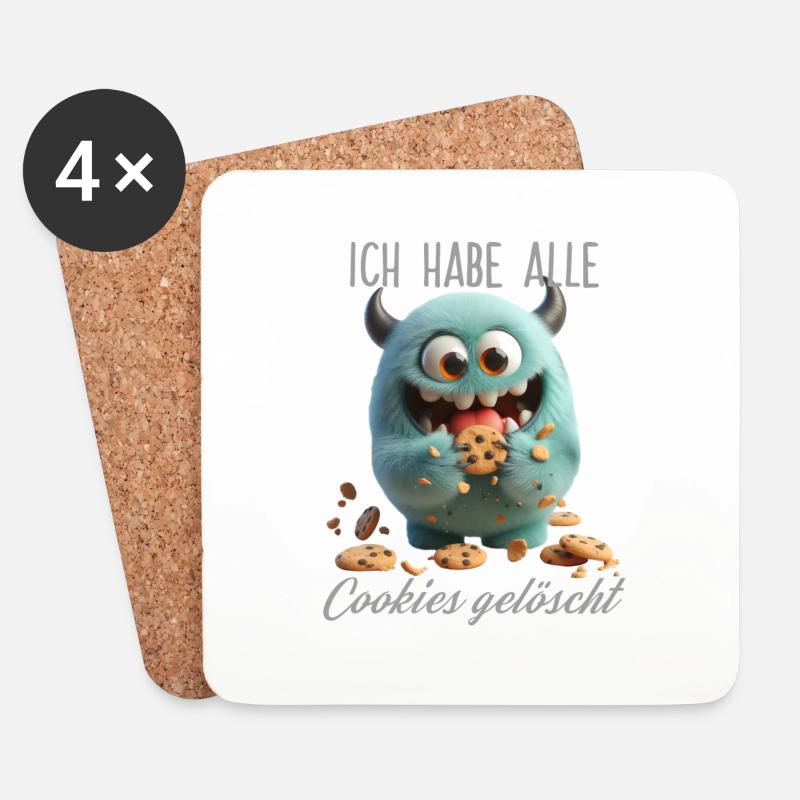 Cookies löschen - Untersetzer (4er-Set) - Weiß