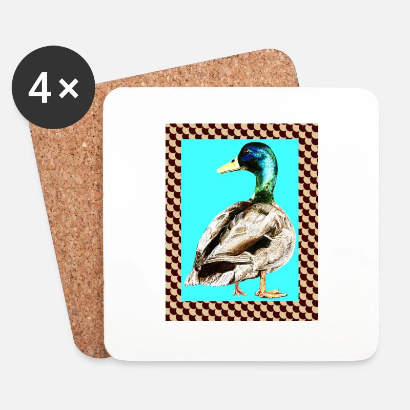 Ente fishtale - Untersetzer (4er-Set) - Weiß