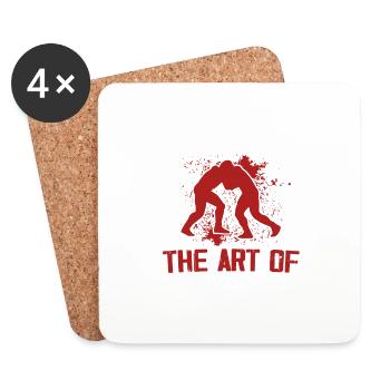 Wrestling die Kunst des Kleiderfaltens - Untersetzer (4er-Set) - Weiß - Vorne