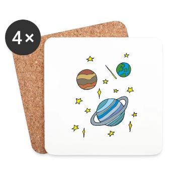Galaxy - Coasters (set of 4) - white - Front