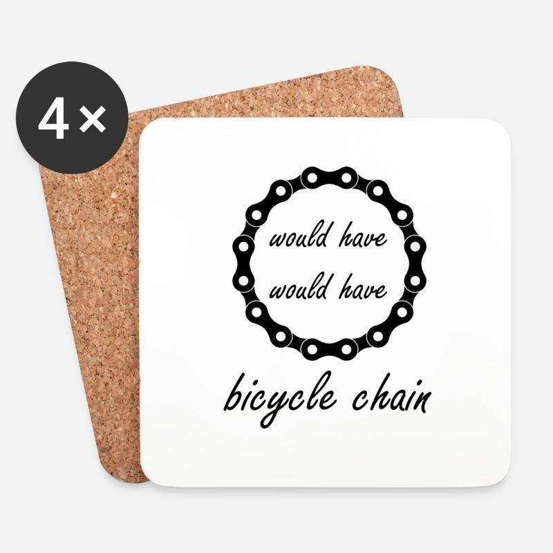 Could Have Had Bicycle Chain - Coasters (set of 4) - white