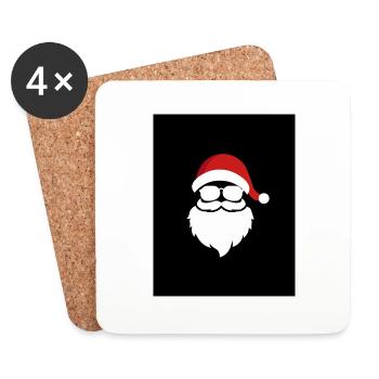 Stylischer Weihnachtsmann - Untersetzer (4er-Set) - Weiß - Vorne