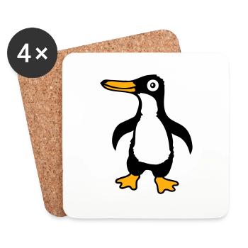 Pingouin mignon bébé enfant bambin heureux cool - Dessous de verre (lot de 4) - blanc - Devant