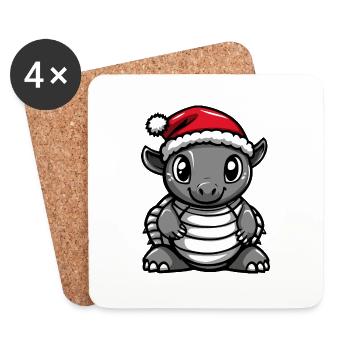 Armadillo Christmas - Coasters (set of 4) - white - Front