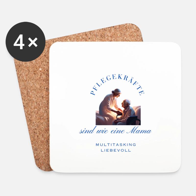 Pflegekräfte - Untersetzer (4er-Set) - Weiß