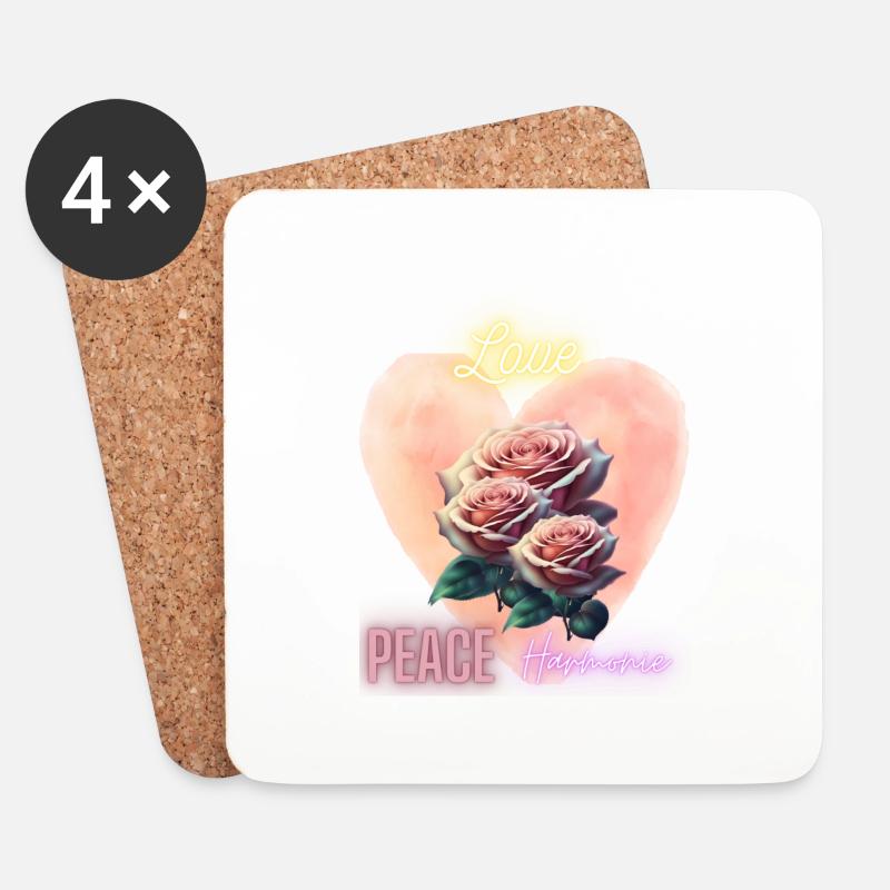 Love - Untersetzer (4er-Set) - Weiß