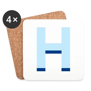 Pop und moderner blauer Buchstabe h - Untersetzer (4er-Set) - Weiß - Vorne
