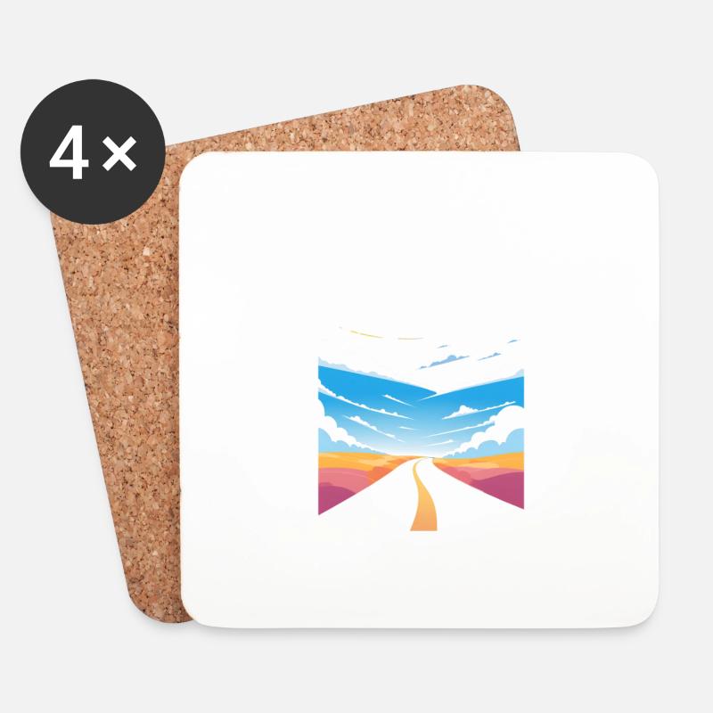 ROADTRIP DESIGN - Untersetzer (4er-Set) - Weiß
