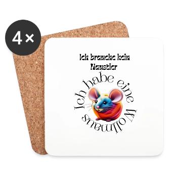 Je n’ai pas besoin d’un animal de compagnie - Dessous de verre (lot de 4) - blanc - Devant
