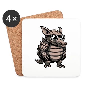 armadillo animal - Coasters (set of 4) - white - Front