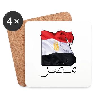 Egypt Flag in Egypt Map EC - Coasters (set of 4) - white - Front