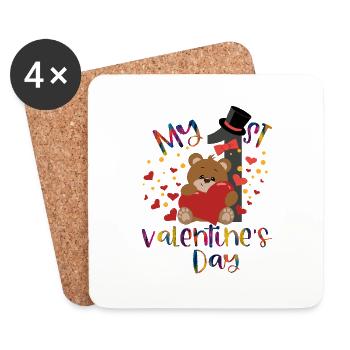 xoxo love you amore Flowers Women Valentine day 14 - Coasters (set of 4) - white - Front