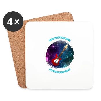 Coole Gitarre Rot im Galaxy-Hintergrund mit Spruch - Untersetzer (4er-Set) - Weiß - Vorne