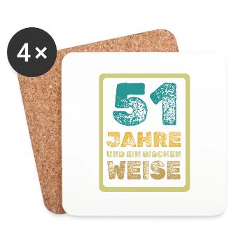 Age 51 - Coasters (set of 4) - white - Front