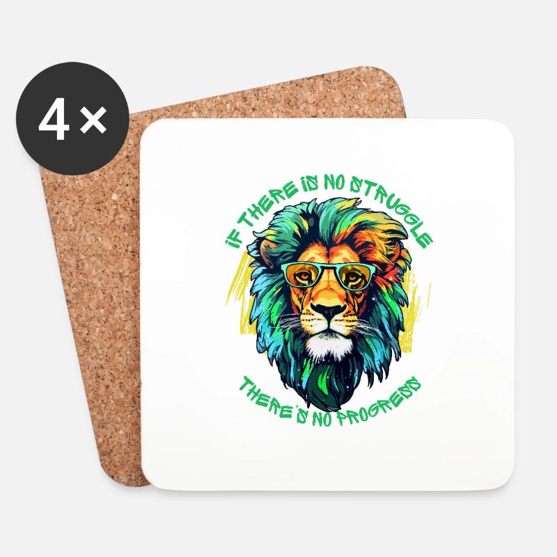 If there Is No Struggle - There Is No Progress - Coasters (set of 4) - white