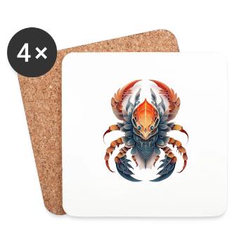 Sternzeichen Scorpion - Untersetzer (4er-Set) - Weiß - Vorne