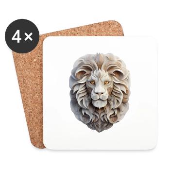 Zodiac sign Leo - Coasters (set of 4) - white - Front