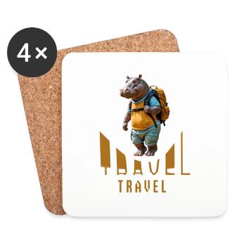 Hippo - Coasters (set of 4) - white - Front