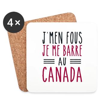 J'men fous je me barre au canada - Dessous de verre (lot de 4) - blanc - Devant