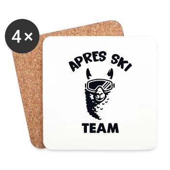 Lama Alpaca Ski Masque Après-Ski - Dessous de verre (lot de 4) - blanc - Devant