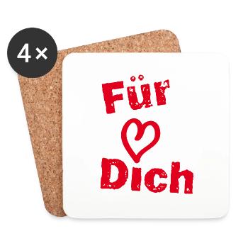 Für Dich - Untersetzer (4er-Set) - Weiß - Vorne