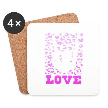xoxo love you amore Flowers Women Valentine day 14 - Coasters (set of 4) - white - Front
