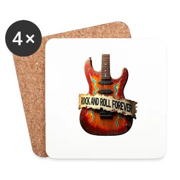 Rock and Roll Forever - Coasters (set of 4) - white - Front