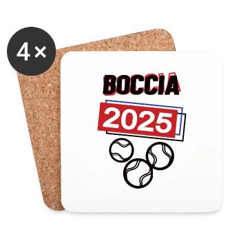 Boccia Spielerin Team Turnier Mannschaft 2025 - Untersetzer (4er-Set) - Weiß - Vorne