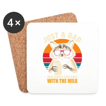 Just A Dad Who Always Came Back With The Milk, Dad - Coasters (set of 4) - white - Front