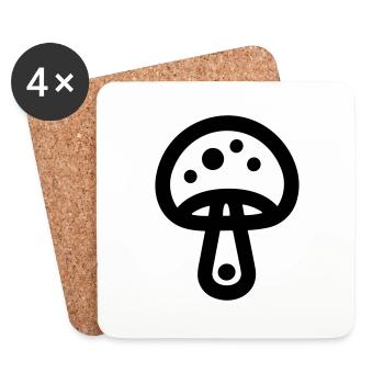 Mushroom - Coasters (set of 4) - white - Front