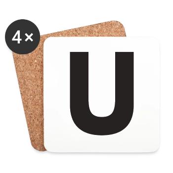 U - Coasters (set of 4) - white - Front