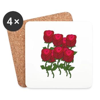 rosen - Untersetzer (4er-Set) - Weiß - Vorne